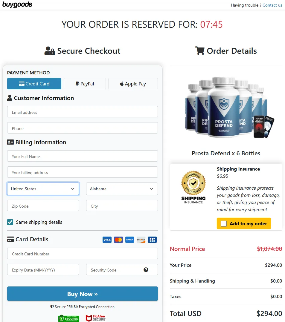 Prosta Defend-order-page